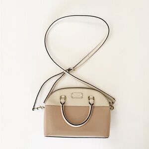 Kate Spade Cream and Blush-Tan Crossbody Satchel